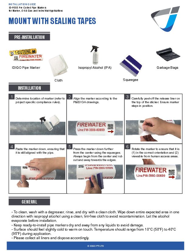 ID-P555 Installation Guides (Sealing Tapes), front page image